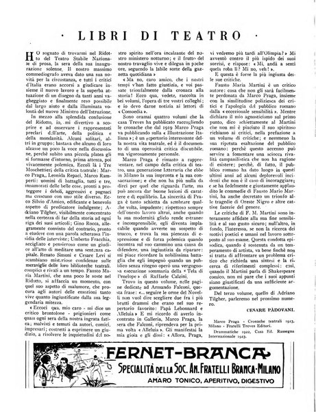 Comoedia fascicolo periodico di commedie e di vita teatrale