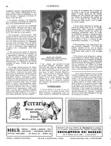 Comoedia fascicolo periodico di commedie e di vita teatrale