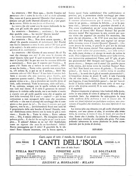 Comoedia fascicolo periodico di commedie e di vita teatrale