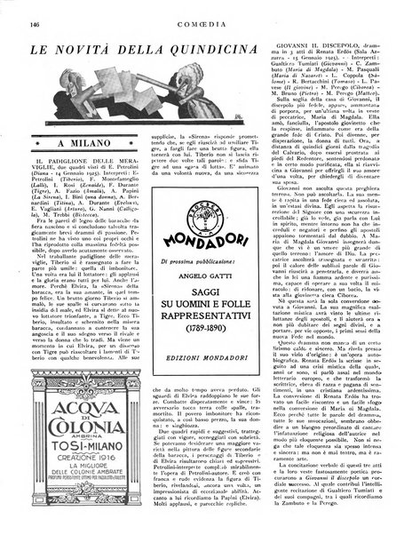 Comoedia fascicolo periodico di commedie e di vita teatrale