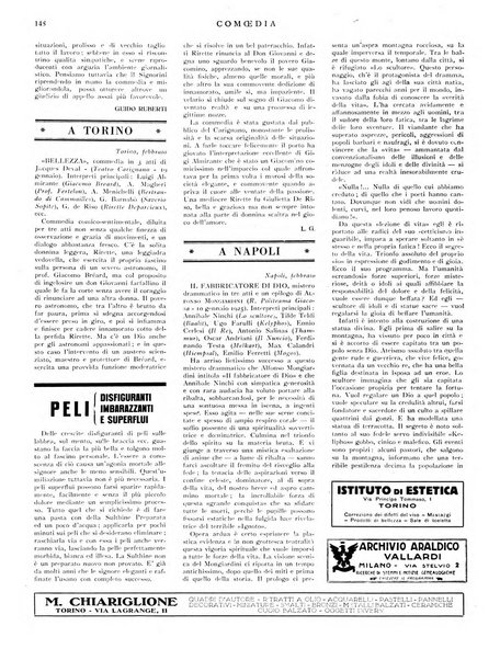 Comoedia fascicolo periodico di commedie e di vita teatrale