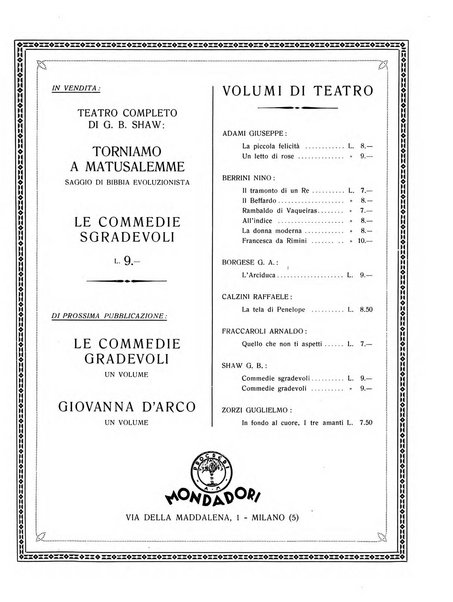 Comoedia fascicolo periodico di commedie e di vita teatrale