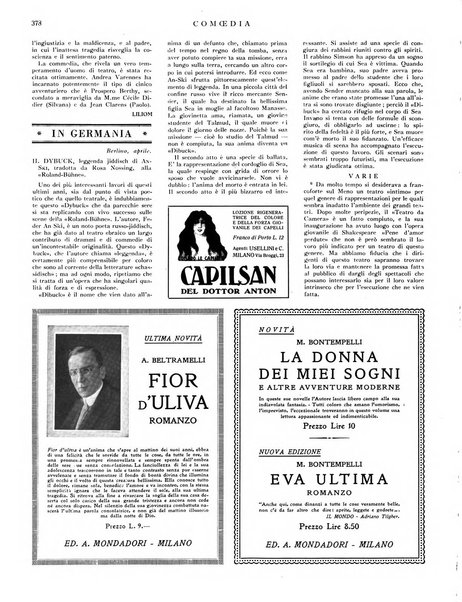 Comoedia fascicolo periodico di commedie e di vita teatrale