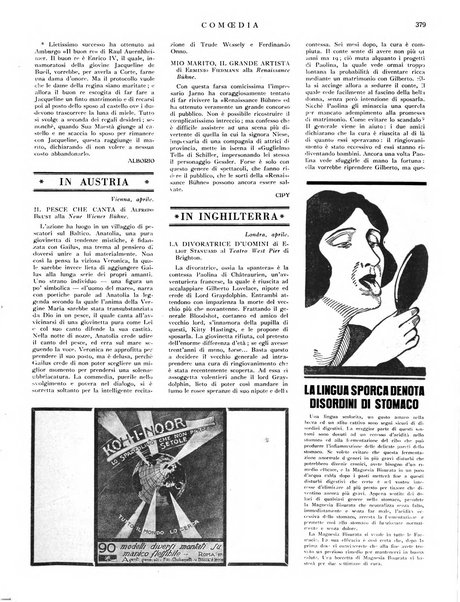 Comoedia fascicolo periodico di commedie e di vita teatrale