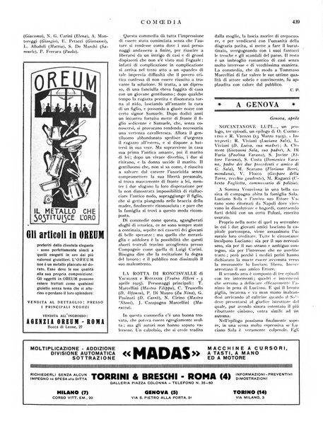 Comoedia fascicolo periodico di commedie e di vita teatrale