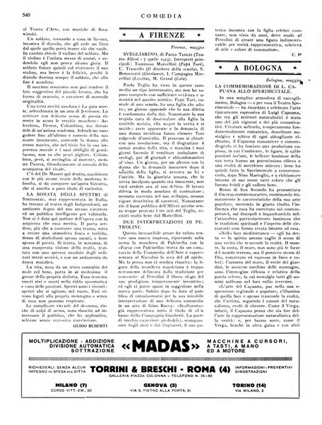 Comoedia fascicolo periodico di commedie e di vita teatrale