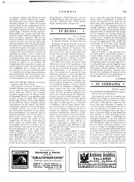 Comoedia fascicolo periodico di commedie e di vita teatrale