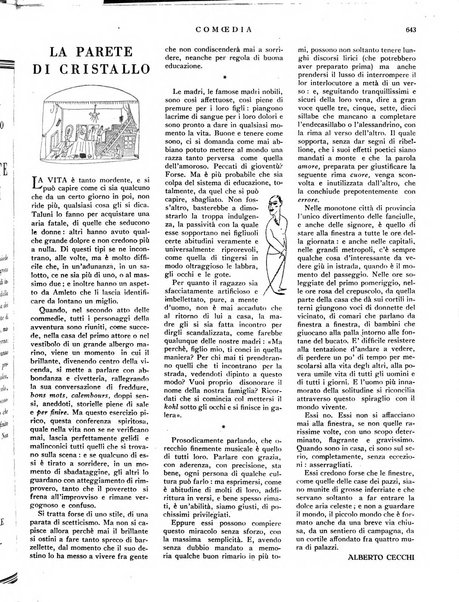 Comoedia fascicolo periodico di commedie e di vita teatrale