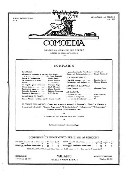 Comoedia fascicolo periodico di commedie e di vita teatrale