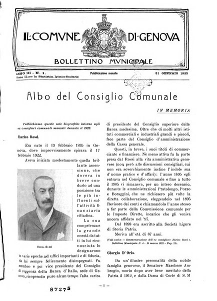 Il Comune di Genova bollettino municipale mensile