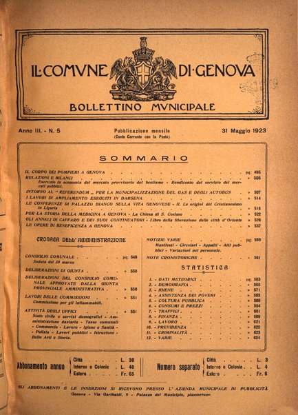 Il Comune di Genova bollettino municipale mensile