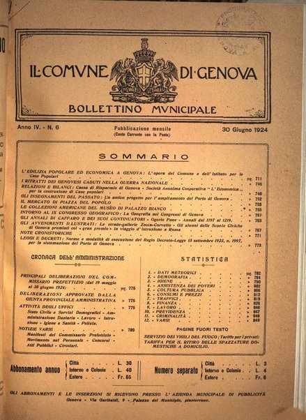 Il Comune di Genova bollettino municipale mensile