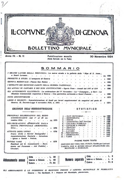 Il Comune di Genova bollettino municipale mensile