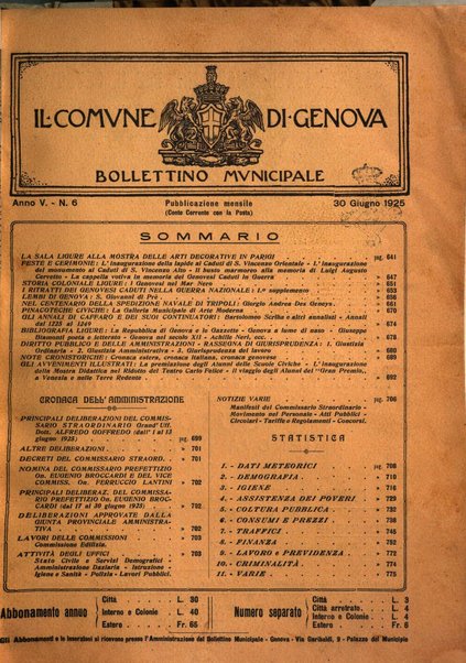 Il Comune di Genova bollettino municipale mensile