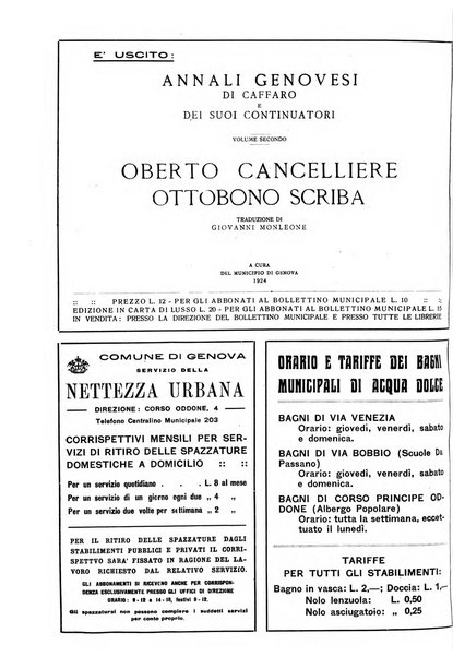 Il Comune di Genova bollettino municipale mensile