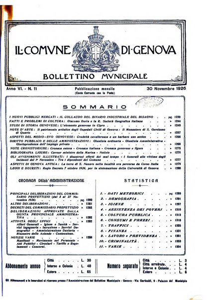 Il Comune di Genova bollettino municipale mensile