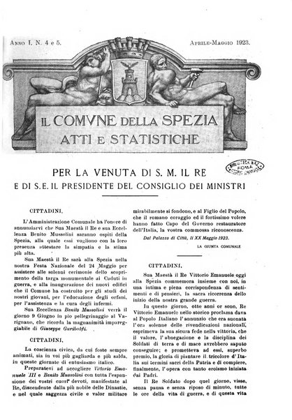 Il Comune della Spezia atti e statistiche