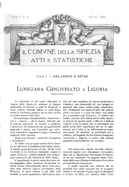 Il Comune della Spezia atti e statistiche