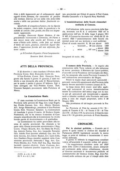 Il Comune della Spezia atti e statistiche