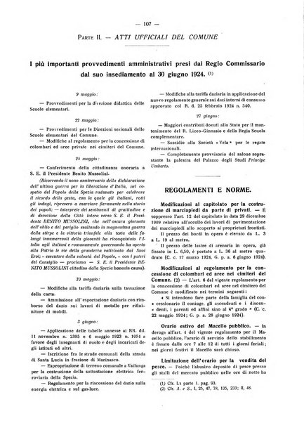 Il Comune della Spezia atti e statistiche