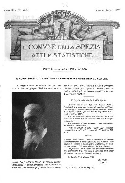 Il Comune della Spezia atti e statistiche