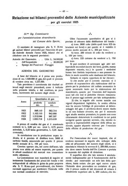 Il Comune della Spezia atti e statistiche