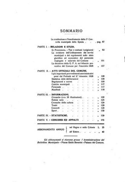 Il Comune della Spezia atti e statistiche