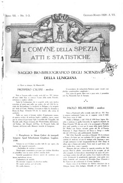 Il Comune della Spezia atti e statistiche