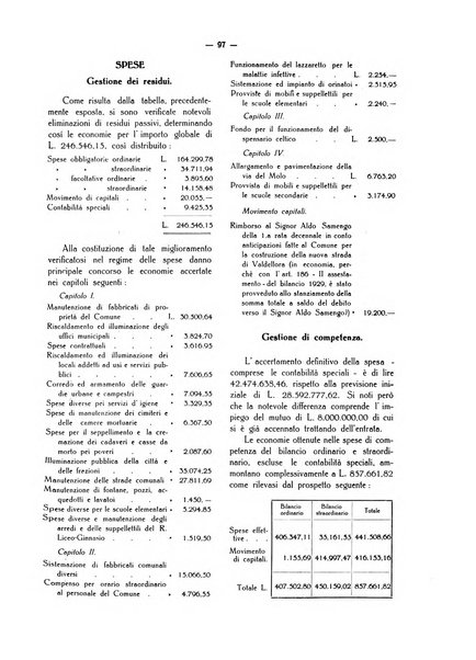 Il Comune della Spezia atti e statistiche