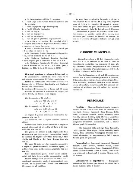 Il Comune della Spezia atti e statistiche