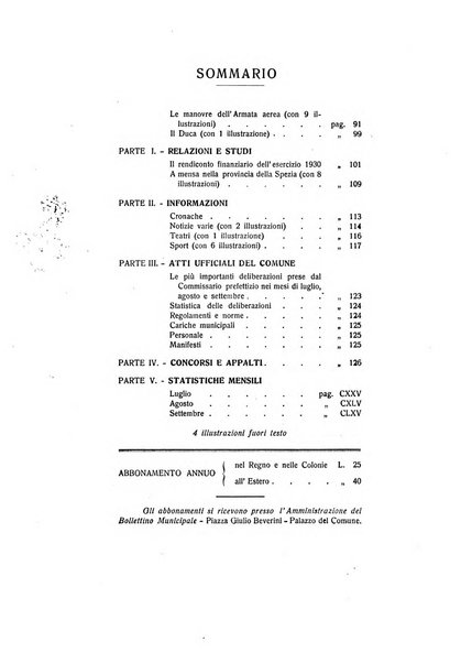 Il Comune della Spezia atti e statistiche