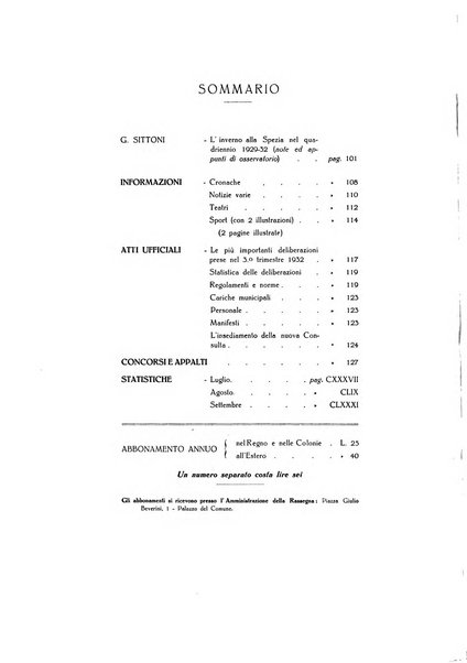 Il Comune della Spezia atti e statistiche