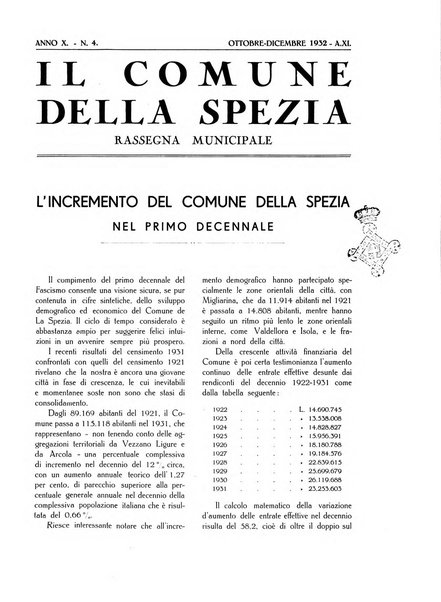 Il Comune della Spezia atti e statistiche