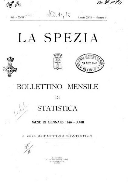 Il Comune della Spezia atti e statistiche