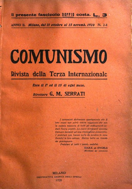 Comunismo rivista della Terza internazionale