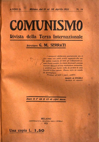 Comunismo rivista della Terza internazionale