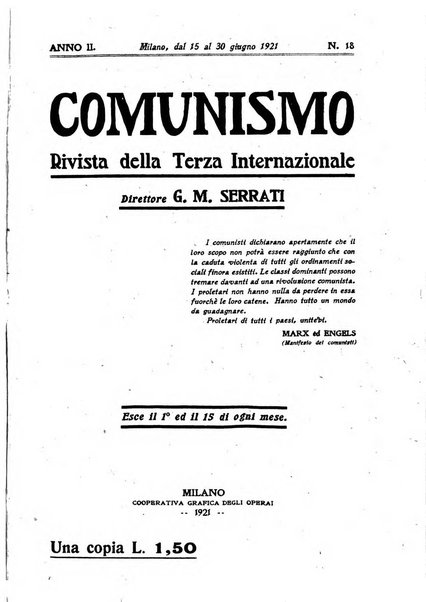 Comunismo rivista della Terza internazionale