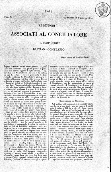 Il conciliatore : foglio scientifico-letterario