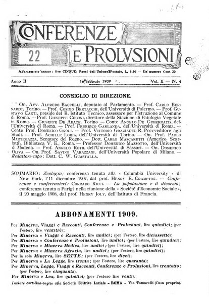 Conferenze e prolusioni