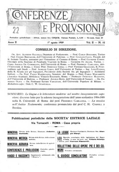 Conferenze e prolusioni