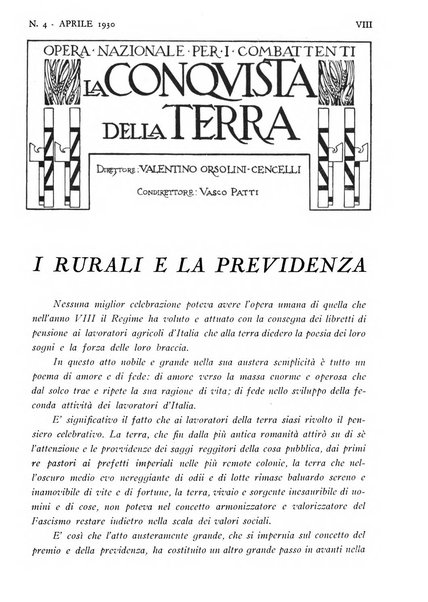 La conquista della terra rassegna dell'Opera nazionale per i combattenti