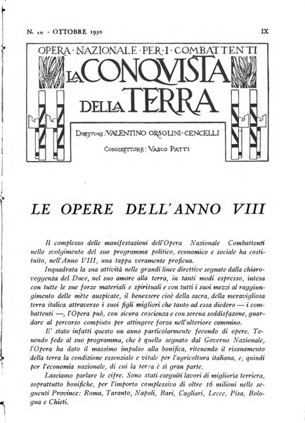 La conquista della terra rassegna dell'Opera nazionale per i combattenti