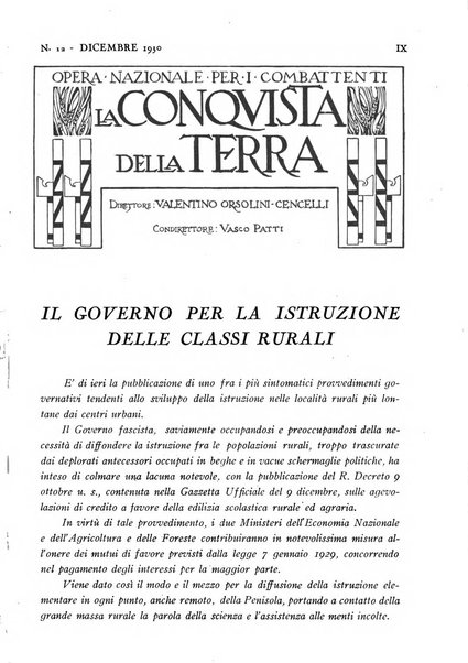 La conquista della terra rassegna dell'Opera nazionale per i combattenti