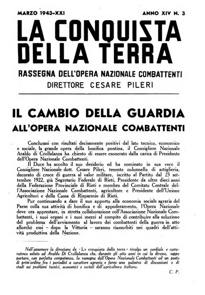 La conquista della terra rassegna dell'Opera nazionale per i combattenti