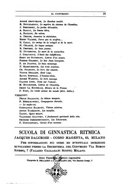 Il convegno rivista di letteratura e di tutte le arti