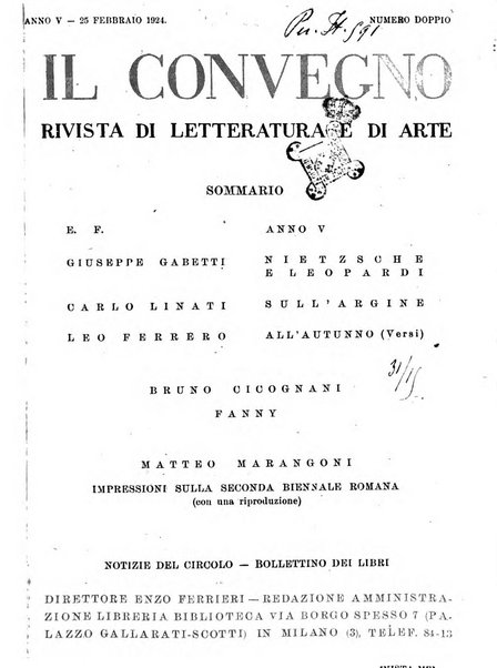 Il convegno rivista di letteratura e di tutte le arti