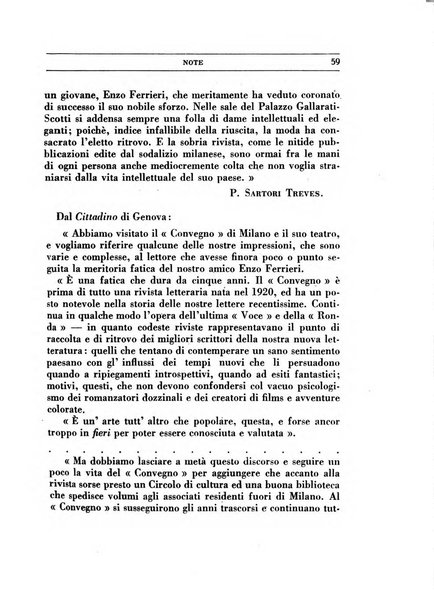 Il convegno rivista di letteratura e di tutte le arti