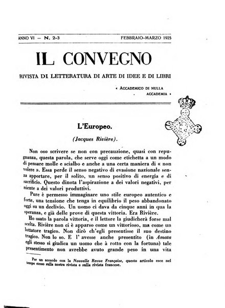 Il convegno rivista di letteratura e di tutte le arti