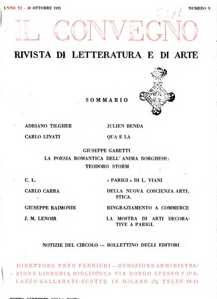 Il convegno rivista di letteratura e di tutte le arti