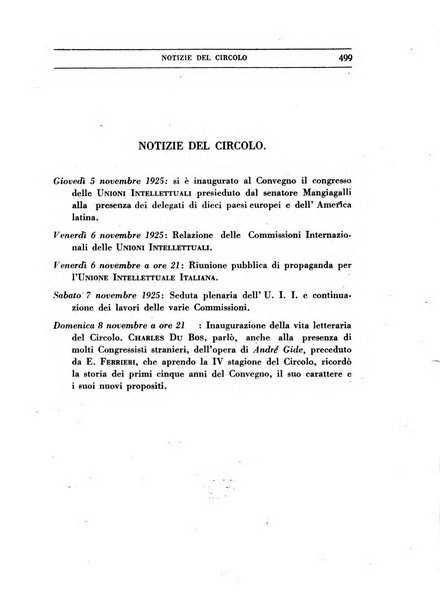 Il convegno rivista di letteratura e di tutte le arti